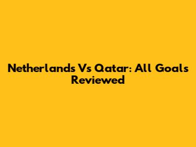 Netherlands Vs Qatar: All Goals Reviewed