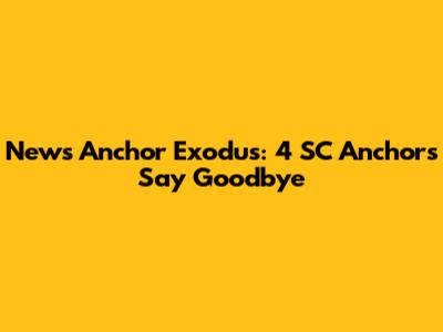 News Anchor Exodus: 4 SC Anchors Say Goodbye