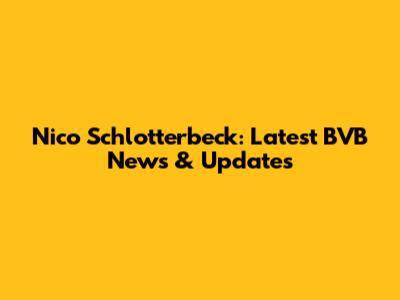 Nico Schlotterbeck: Latest BVB News & Updates