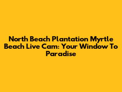 North Beach Plantation Myrtle Beach Live Cam: Your Window To Paradise