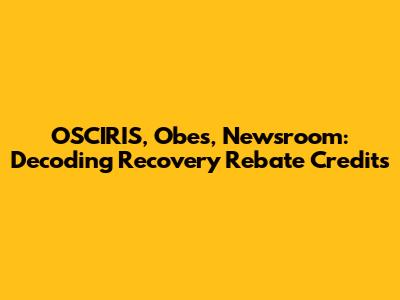 OSCIRIS, Obes, Newsroom: Decoding Recovery Rebate Credits