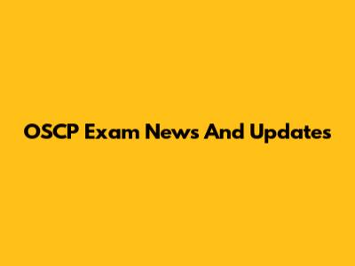 OSCP Exam News And Updates