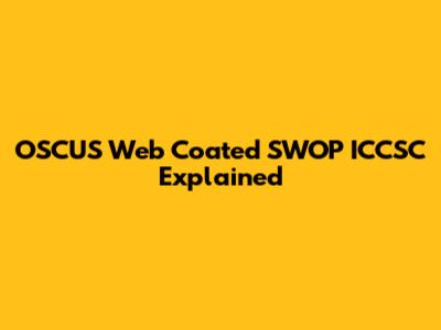 OSCUS Web Coated SWOP ICCSC Explained