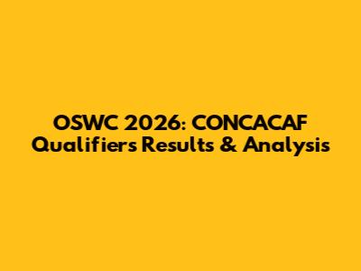 OSWC 2026: CONCACAF Qualifiers Results & Analysis