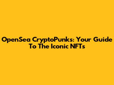 OpenSea CryptoPunks: Your Guide To The Iconic NFTs