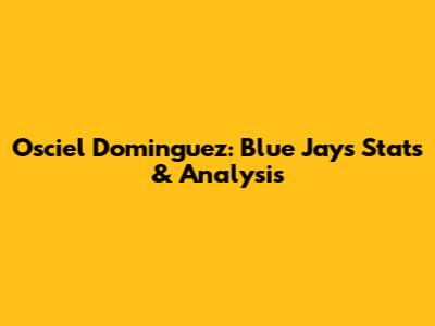 Osciel Dominguez: Blue Jays Stats & Analysis