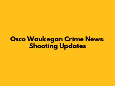 Osco Waukegan Crime News: Shooting Updates