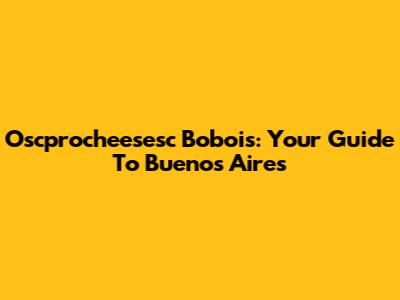 Oscprocheesesc Bobois: Your Guide To Buenos Aires