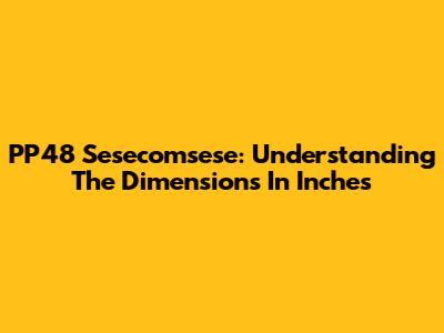 PP48 Sesecomsese: Understanding The Dimensions In Inches