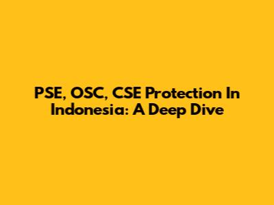 PSE, OSC, CSE Protection In Indonesia: A Deep Dive