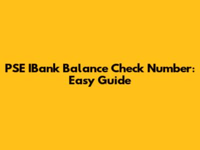 PSE IBank Balance Check Number: Easy Guide