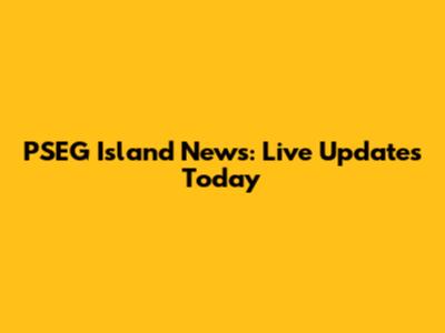 PSEG Island News: Live Updates Today