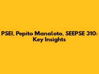 PSEI, Pepito Manaloto, SEEPSE 310: Key Insights