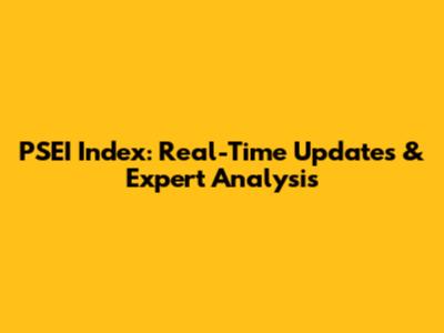 PSEI Index: Real-Time Updates & Expert Analysis