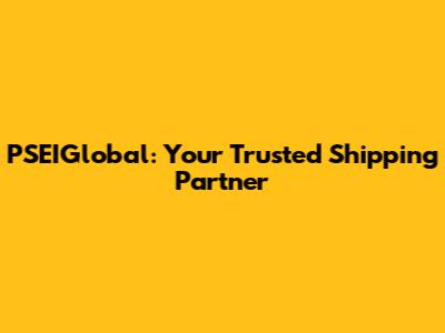 PSEIGlobal: Your Trusted Shipping Partner