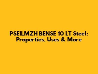 PSEILMZH BENSE 10 LT Steel: Properties, Uses & More
