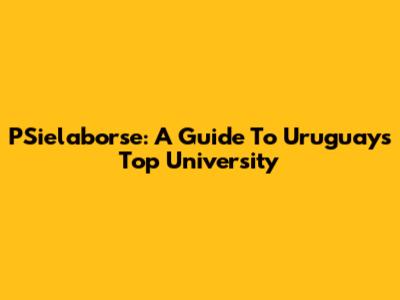 PSielaborse: A Guide To Uruguay's Top University
