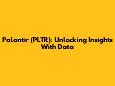 Palantir (PLTR): Unlocking Insights With Data