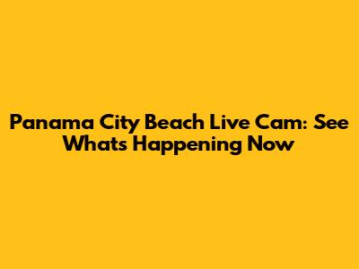 Panama City Beach Live Cam: See What's Happening Now