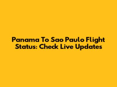 Panama To Sao Paulo Flight Status: Check Live Updates