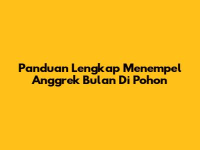 Panduan Lengkap Menempel Anggrek Bulan Di Pohon