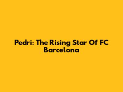 Pedri: The Rising Star Of FC Barcelona