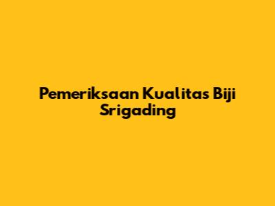 Pemeriksaan Kualitas Biji Srigading