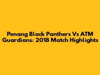 Penang Black Panthers Vs ATM Guardians: 2018 Match Highlights