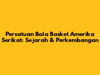 Persatuan Bola Basket Amerika Serikat: Sejarah & Perkembangan