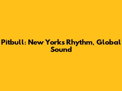 Pitbull: New York's Rhythm, Global Sound