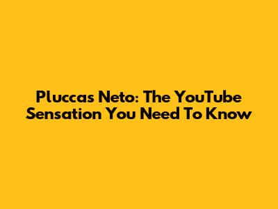 Pluccas Neto: The YouTube Sensation You Need To Know