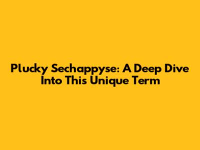 Plucky Sechappyse: A Deep Dive Into This Unique Term