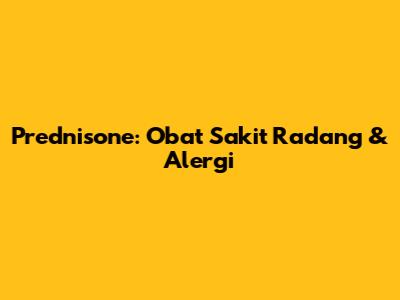 Prednisone: Obat Sakit Radang & Alergi