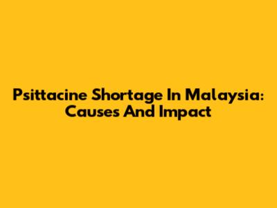 Psittacine Shortage In Malaysia: Causes And Impact