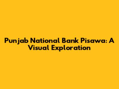 Punjab National Bank Pisawa: A Visual Exploration