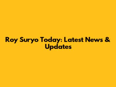 Roy Suryo Today: Latest News & Updates