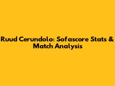 Ruud Cerundolo: Sofascore Stats & Match Analysis