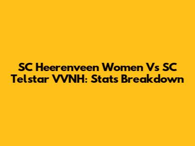 SC Heerenveen Women Vs SC Telstar VVNH: Stats Breakdown