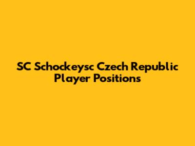 SC Schockeysc Czech Republic Player Positions