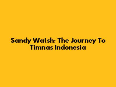 Sandy Walsh: The Journey To Timnas Indonesia