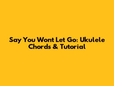 Say You Won't Let Go: Ukulele Chords & Tutorial