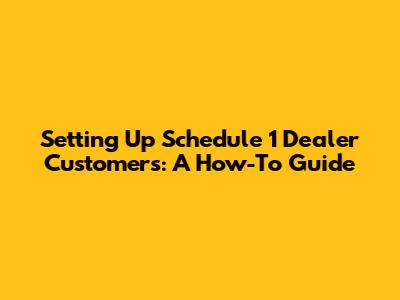 Setting Up Schedule 1 Dealer Customers: A How-To Guide