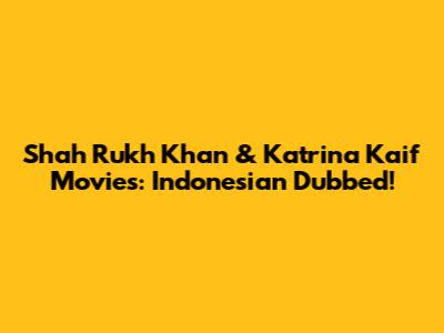 Shah Rukh Khan & Katrina Kaif Movies: Indonesian Dubbed!