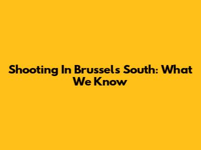 Shooting In Brussels South: What We Know
