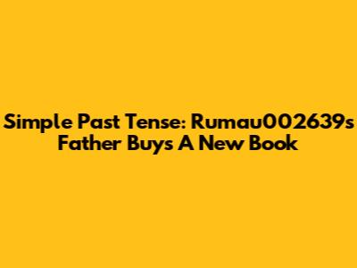 Simple Past Tense: Rumau002639s Father Buys A New Book