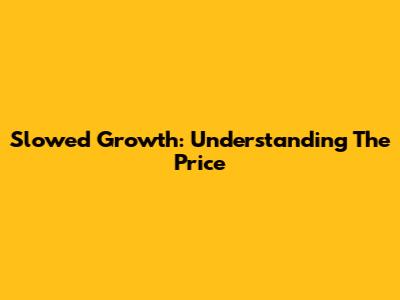 Slowed Growth: Understanding The Price