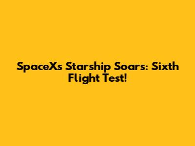 SpaceX's Starship Soars: Sixth Flight Test!
