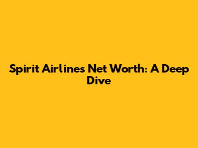 Spirit Airlines Net Worth: A Deep Dive