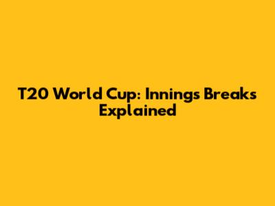 T20 World Cup: Innings Breaks Explained