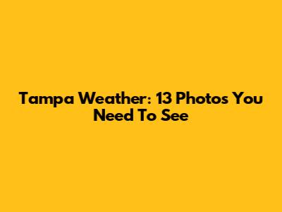 Tampa Weather: 13 Photos You Need To See